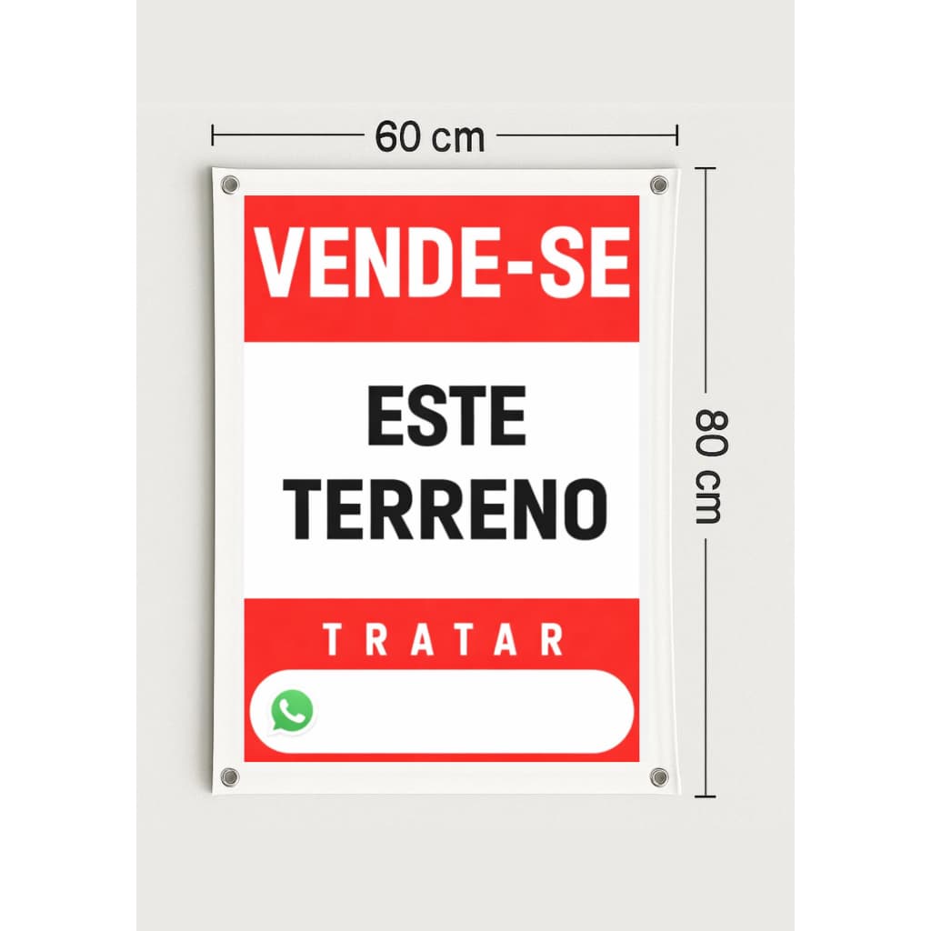 Banner Ilhós Vende-se Imóvel Terreno Casa Apartamento 80x60cm  Personalizado