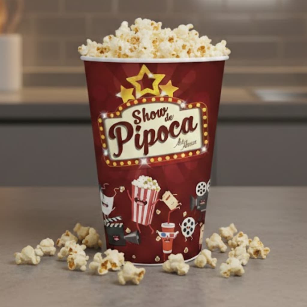 Copo de Pipoca 1,5L Estampado Cinema | Balde Pipoca Reutilizável