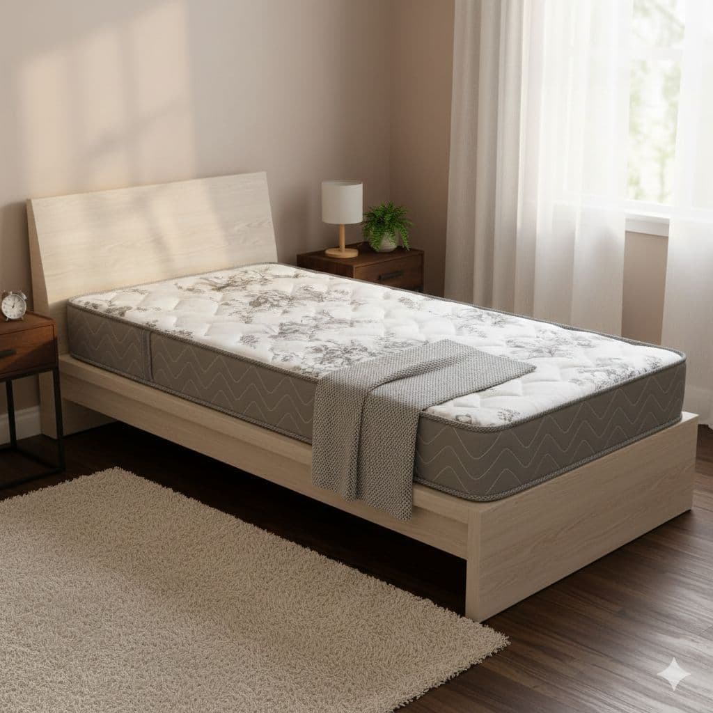 Colchão Confortavél de Solteiro  -   Espuma D33 188X88X12 - Cor Cinza -