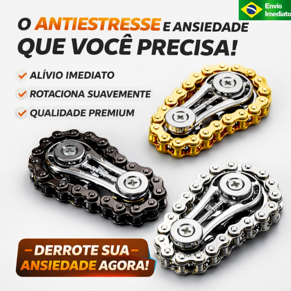 Fidget Toy Corrente de Bicicleta Anti Stress Sensorial Golden anti ansiedade