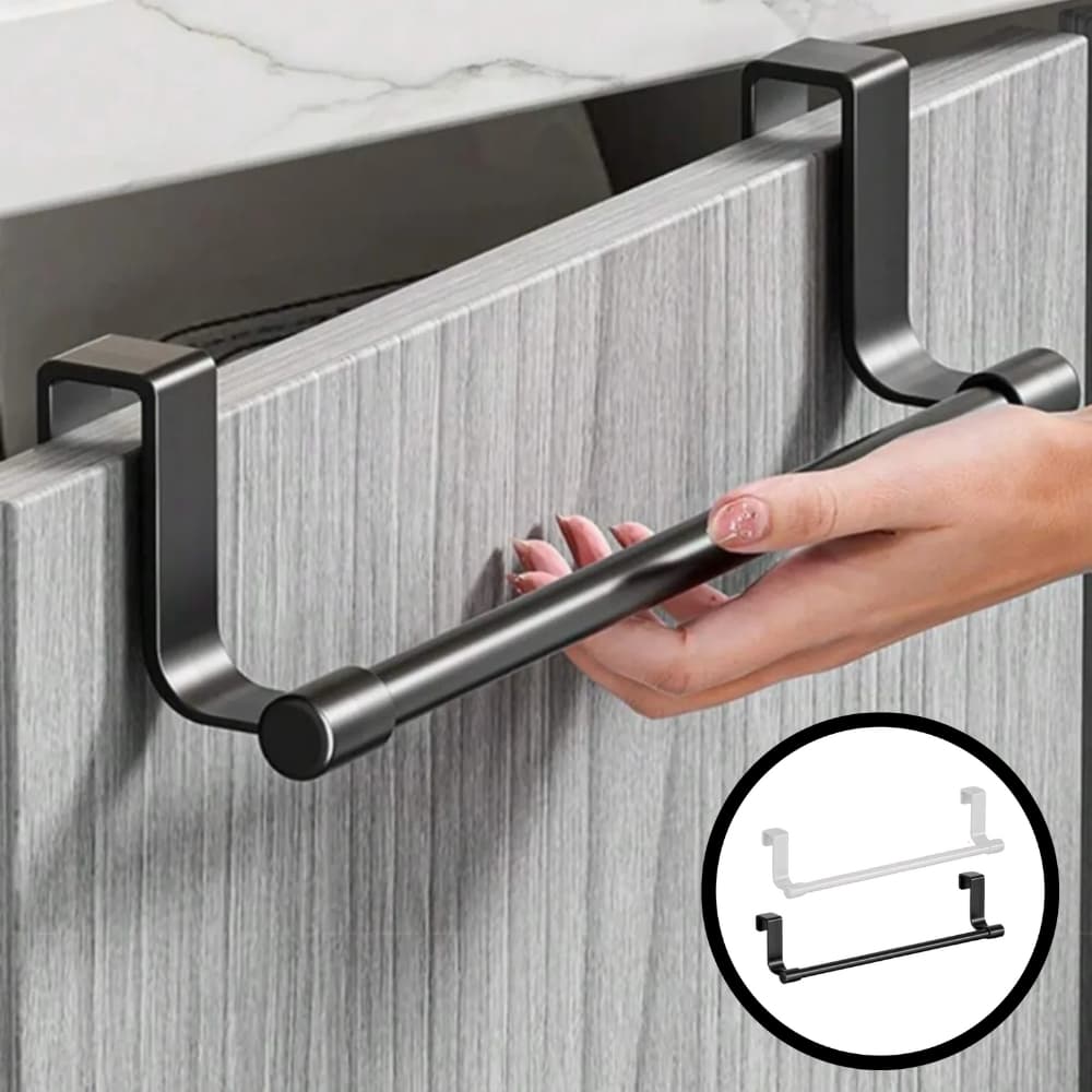 1 Ou 2 Suporte Porta Toalha Banho Rosto Encaixe Box Banheiro Lavabo Cozinha Organizador Multiuso Resistente Preto Branco