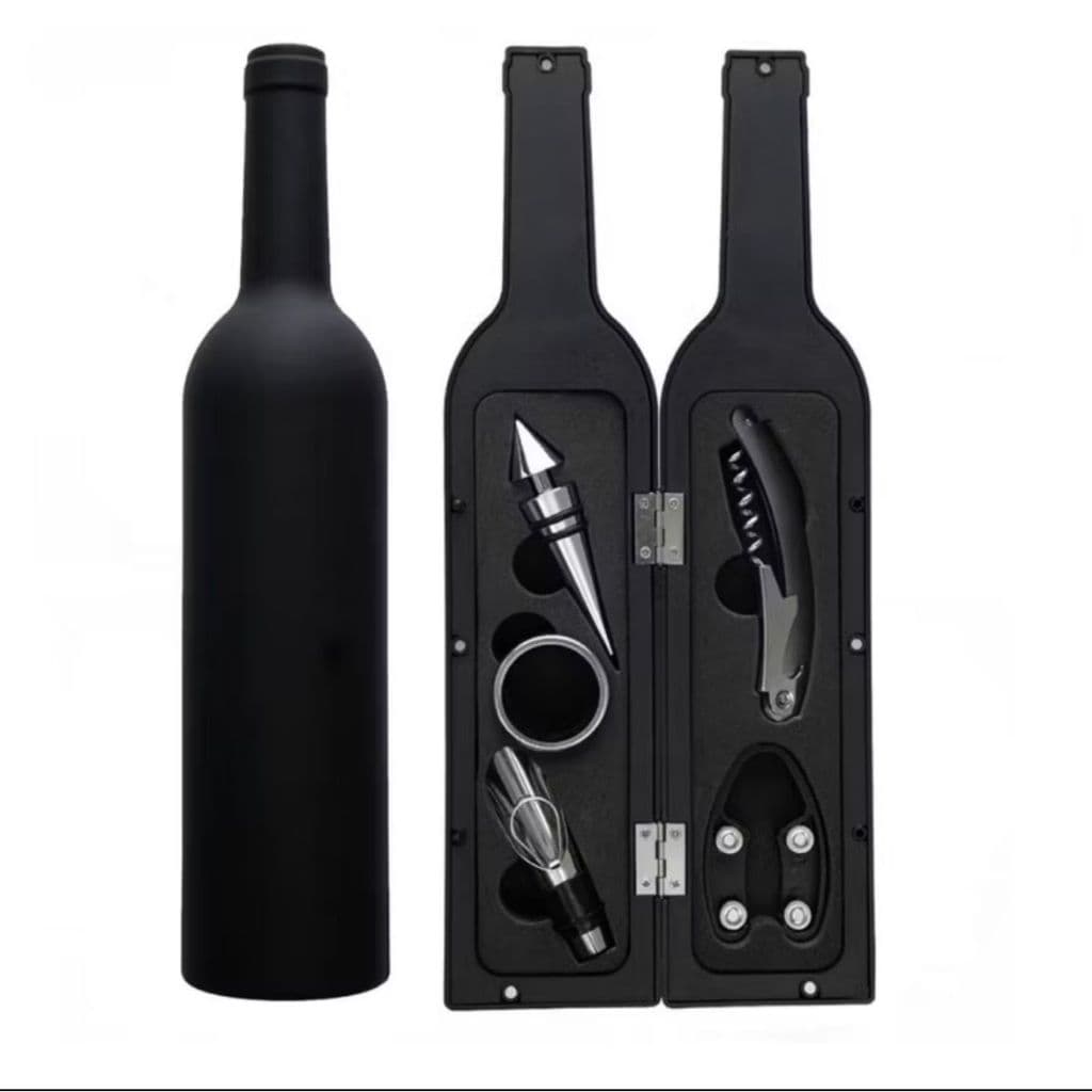 Kit de Acessórios para Vinho 5 Peças - Aço Inoxidável - Clink abridor saca rolha garrafa de vinho