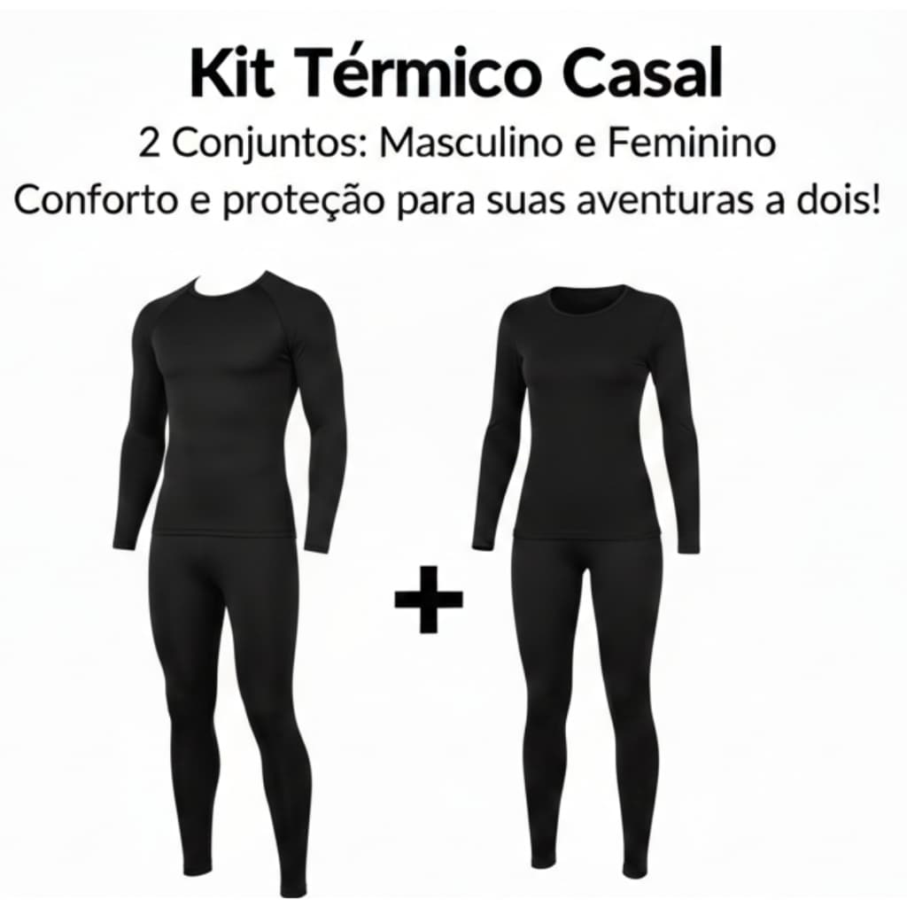 Kit 2 Conjuntos Térmicos Blusa Térmica Flanelada + Calça Térmica Flanelada Masculina e Feminina