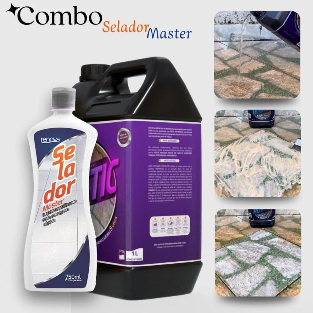 Revitaliza piso Sujidades Eficiente Quintal Calçada + Selador Master
