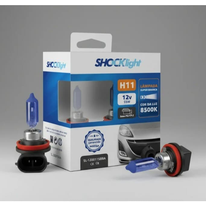Par De Lâmpada Super Branca H11 8500k 12v 55w Lançamento