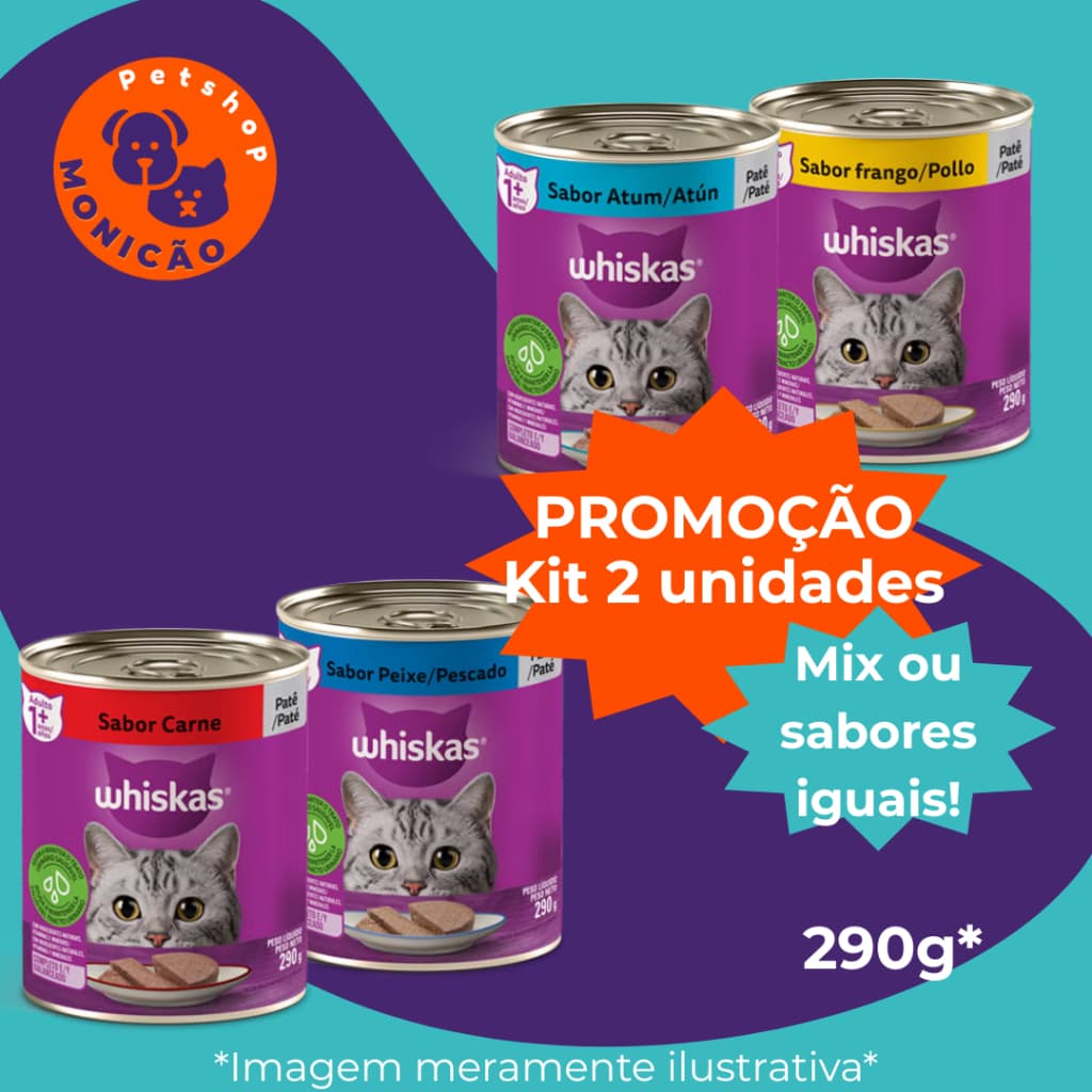 Whiskas Patê gatos 290g - sabor a sua escolha!
