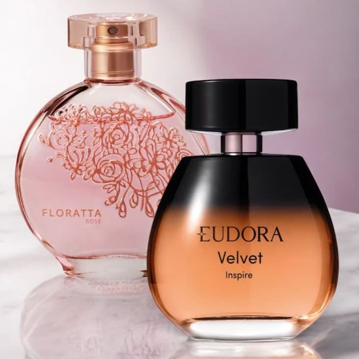 Combo Perfumes Floratta Rose O Boticário + Velvet Inspire Eudora 100ml | Floral Romântico + Floriental Poderoso