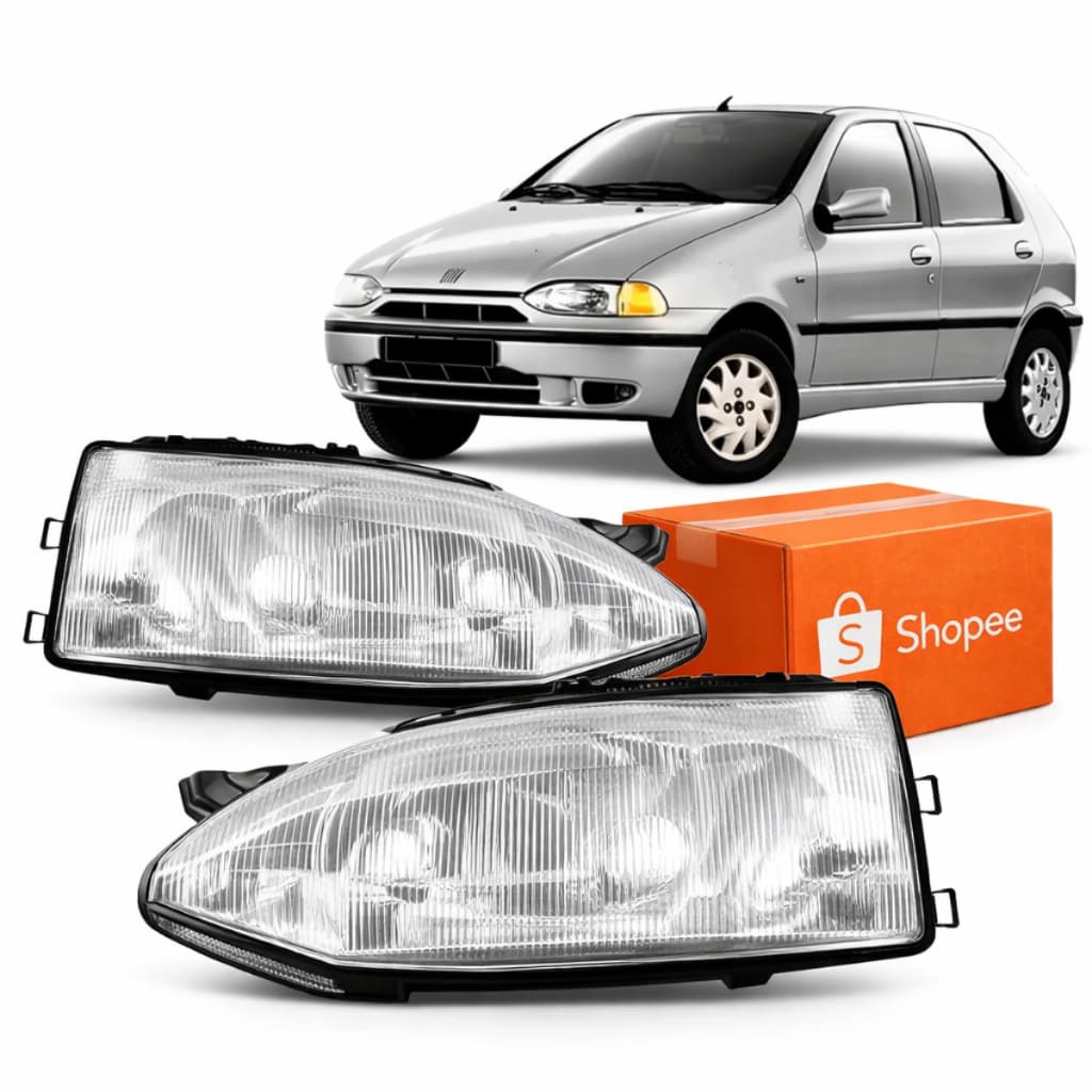Farol Palio 96 97 98 99 2000 Cromado Lente Policarbonato