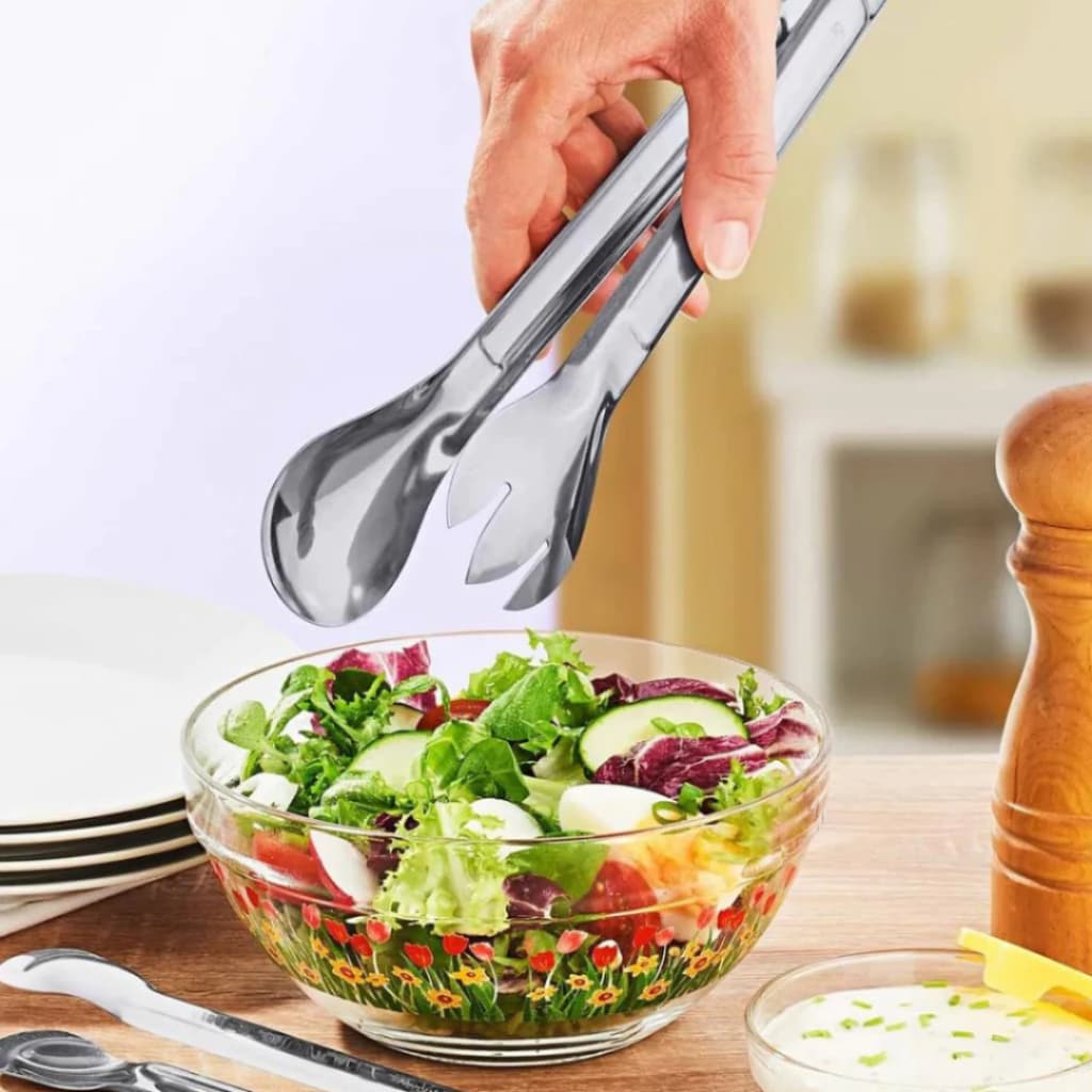 PROMOÇÃO  Pegador Salada Utensilios Inox Multiuso Carne Legumes Massa