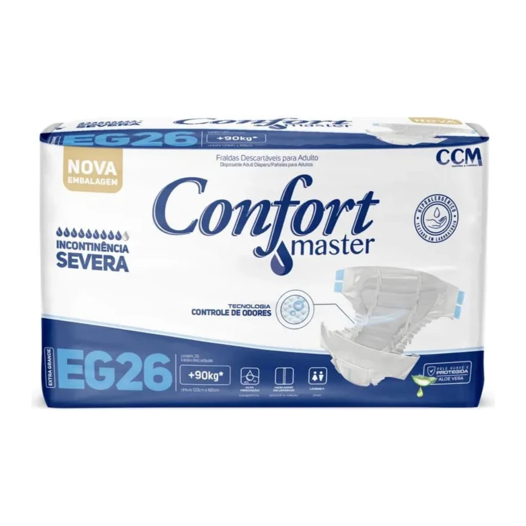 Fralda Geriátrica Confort Master Tamanho EG C/ 26 Unidades