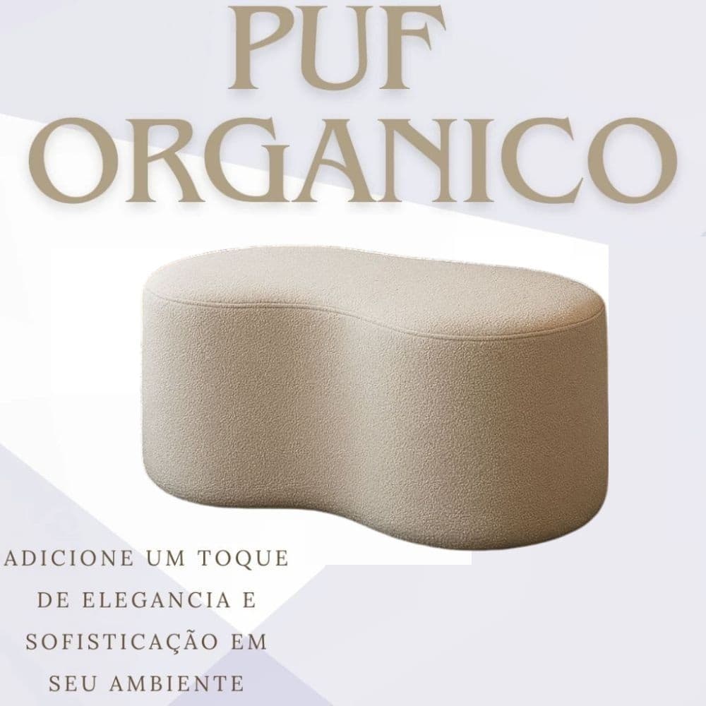 Puff Decorativo Orgânico para Living Quarto 100cm Sala de estar decoração luxo