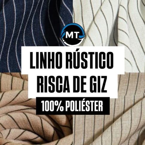 3 Metros Tecido Linho Rustico RISCA DE GIZ x 1,50 Mts Largura