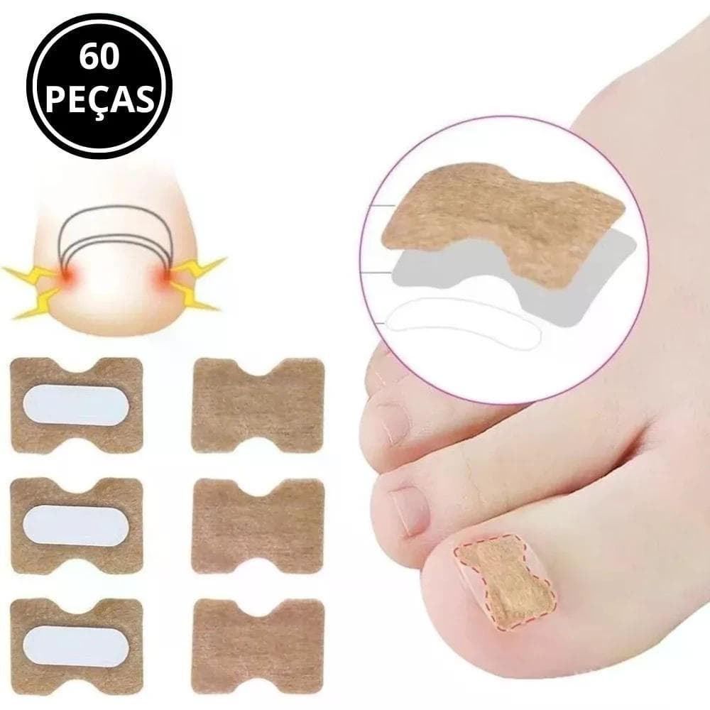 Kit 60 Adesivos Órtese Correção de Unhas