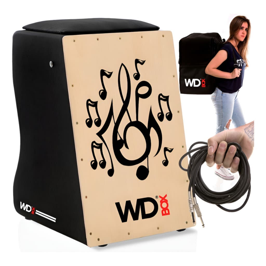 CAJÓN WD CUSTOM ELÉTRICO PROFISSIONAL | L | NATURAL MUSICAL