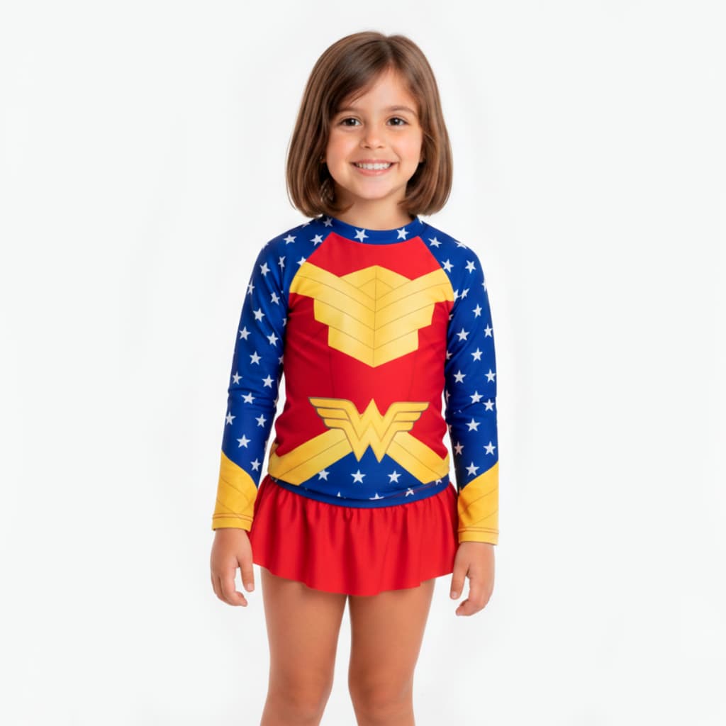 Conjunto UV Infantil Mulher Maravilha