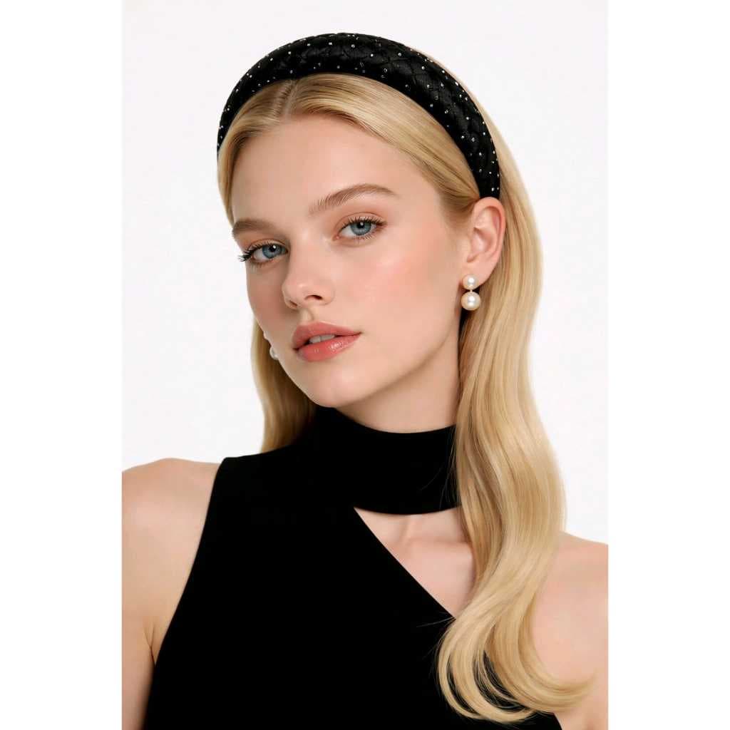 Tiara faixa de Cabelo Feminina em Relevo com Brilho e Acolchoada