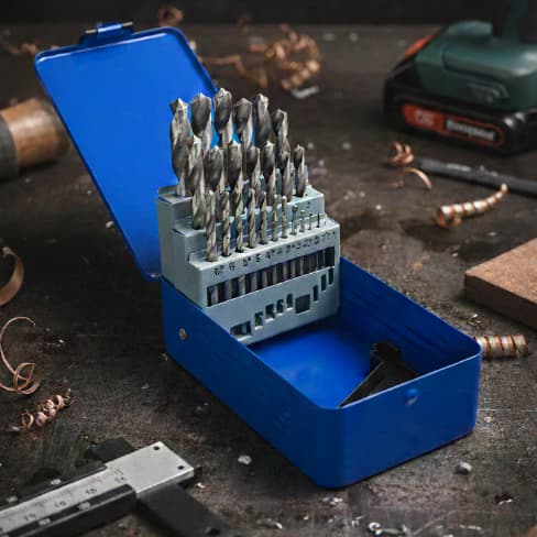 Kit 25 Brocas DIN338 HSS 1,0 a 13,0mm Heavy Duty Jogo de Brocas para Furadeira Alta Resistência