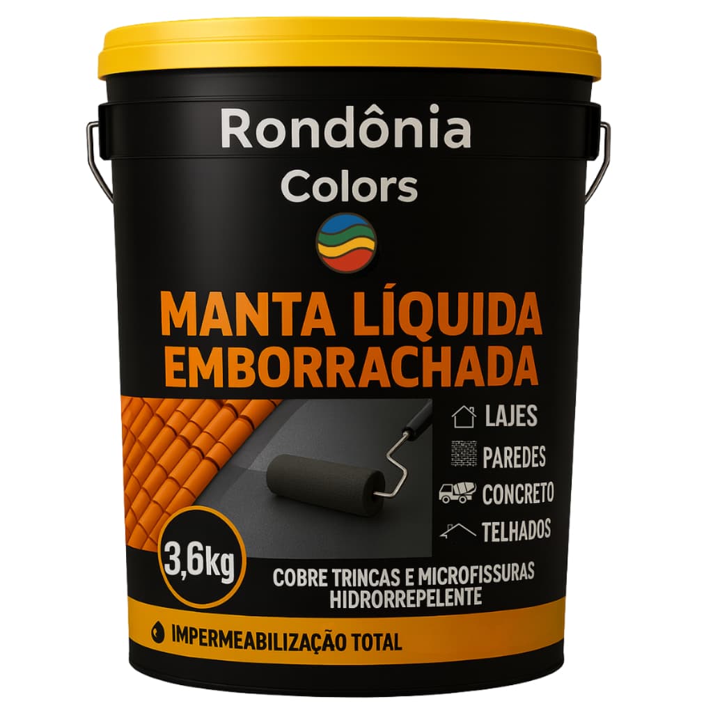 Tinta Emborrachada Impermeabilizante Veda Trinca Hidrorrepelente Parede Blindada 3,6Kg Lavável Azul
