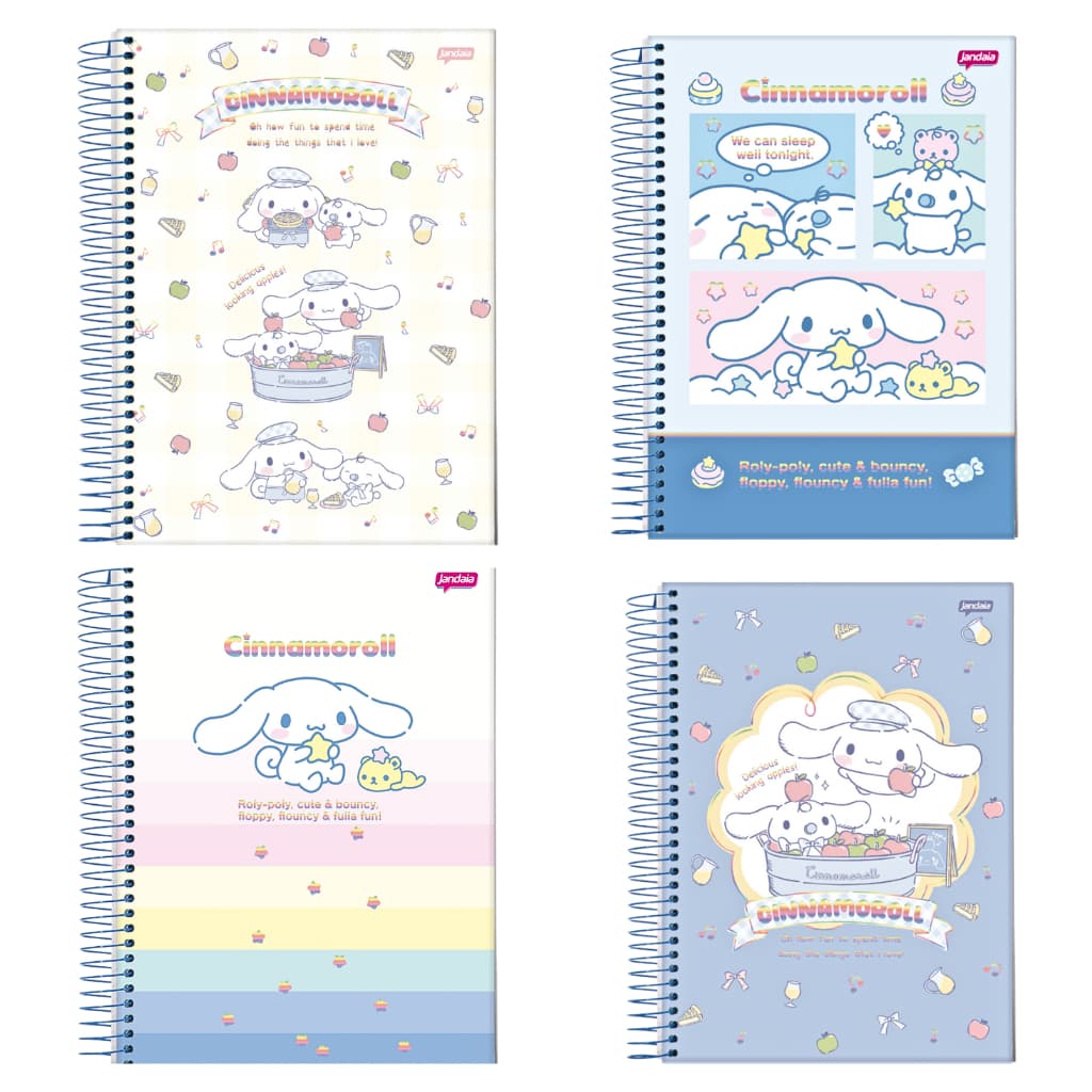 CADERNO UNIVERSITÁRIO 1 MATÉRIA 80 FOLHAS  CINNAMOROLL - CADERNO ESCOLAR