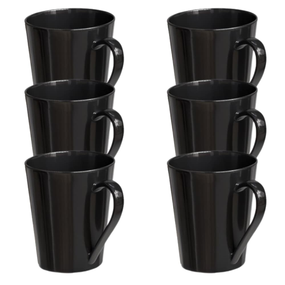 Kit 6 Canecas De Porcelana Preta 250ml Luxo Cantinho Do Café Tulipa