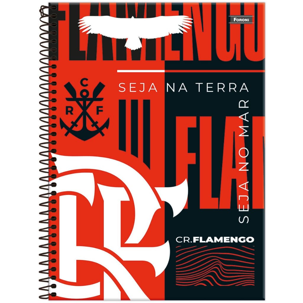 KIT 4 Cadernos Flamengo 10 Máterias 160 Folhas - Foroni