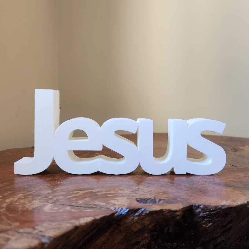 Enfeite Jesus Letreiro Decoração para Sala Estante e Mesa