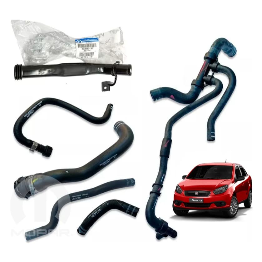 Kit Mangueiras Radiador E Tubo Grand Siena 1.4 2014 2015