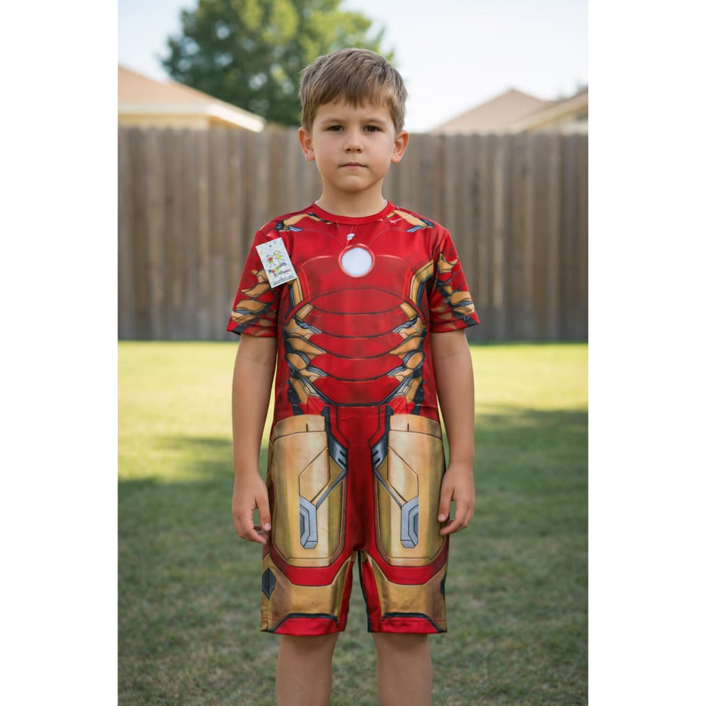 Fantasia Homem de Ferro Infantil com Máscara de Plástico – Conjunto Super Herói ENVIO JÁ