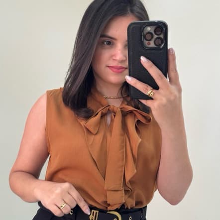 REGATA ALÇA LARGA COM BABABO E GOLA AMARRADA ESTILO BOHO CHIC ANGELINA