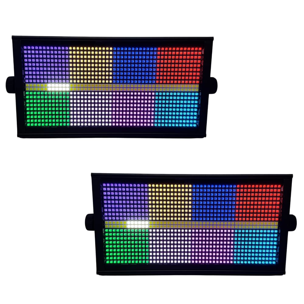 Kit 2 x Refletor Luz Estroboscópica Led Strobo Atomic 1000W C/ Efeitos RGB