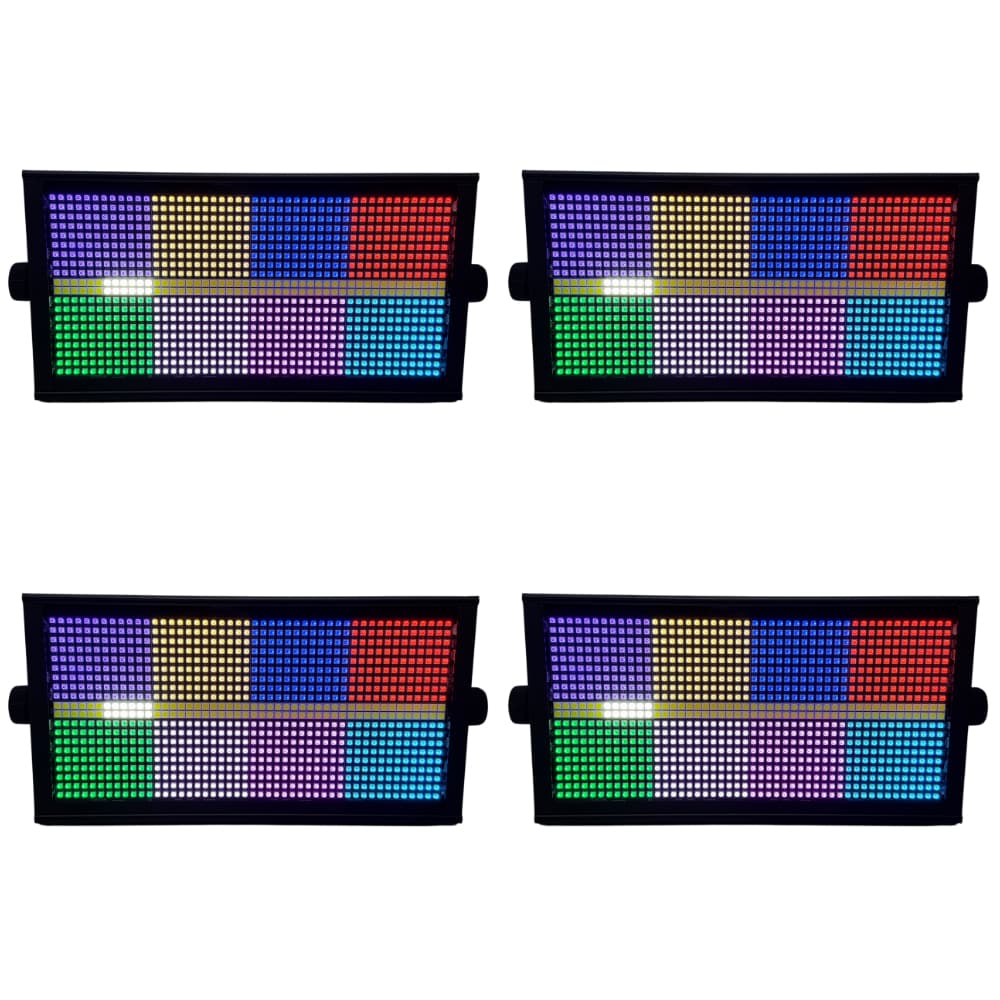 Kit 4 x Refletor Luz Estroboscópica Led Strobo Atomic 1000W C/ Efeitos RGB