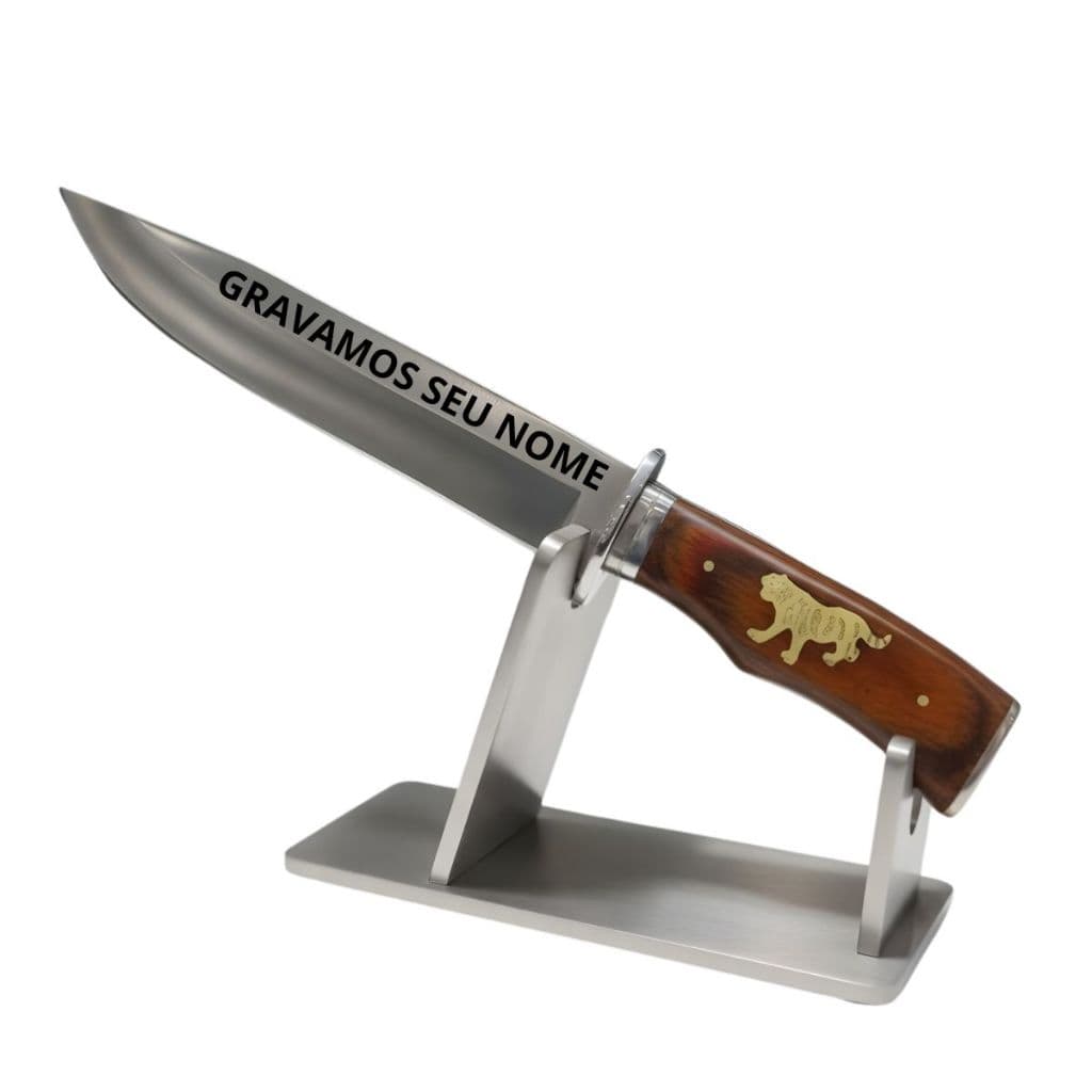 Faca De Caça Churrasco Full Tang Modelo Luxo C/ Bainha Nylon 0997