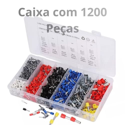 Caixa com 1200 Ilhós Tubolar Elétricos  de 0,5mm até 10mm Ilhós Tubolar