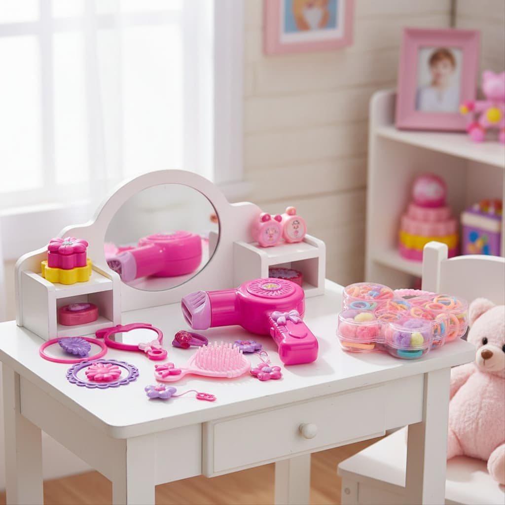 Super Kit Salão de Beleza Infantil Art Brink + Estojo 70 Peças para Cabelo