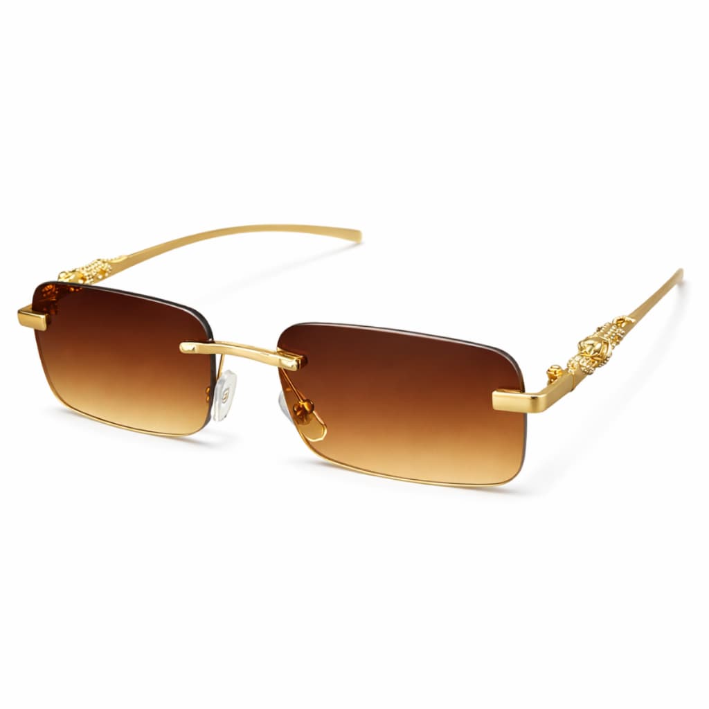 Óculos De Sol Armação Leopardo Feminino Masculino Sem Aro Luxury