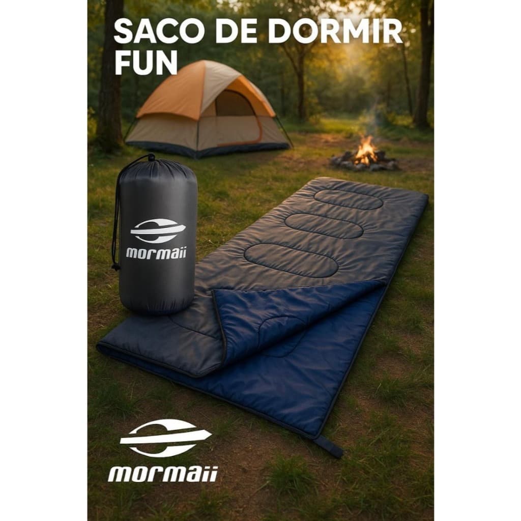 SACO DE DORMIR MORMAII FUN 5°C A 13°C CAMPING ABERTO VIRA COBERTOR