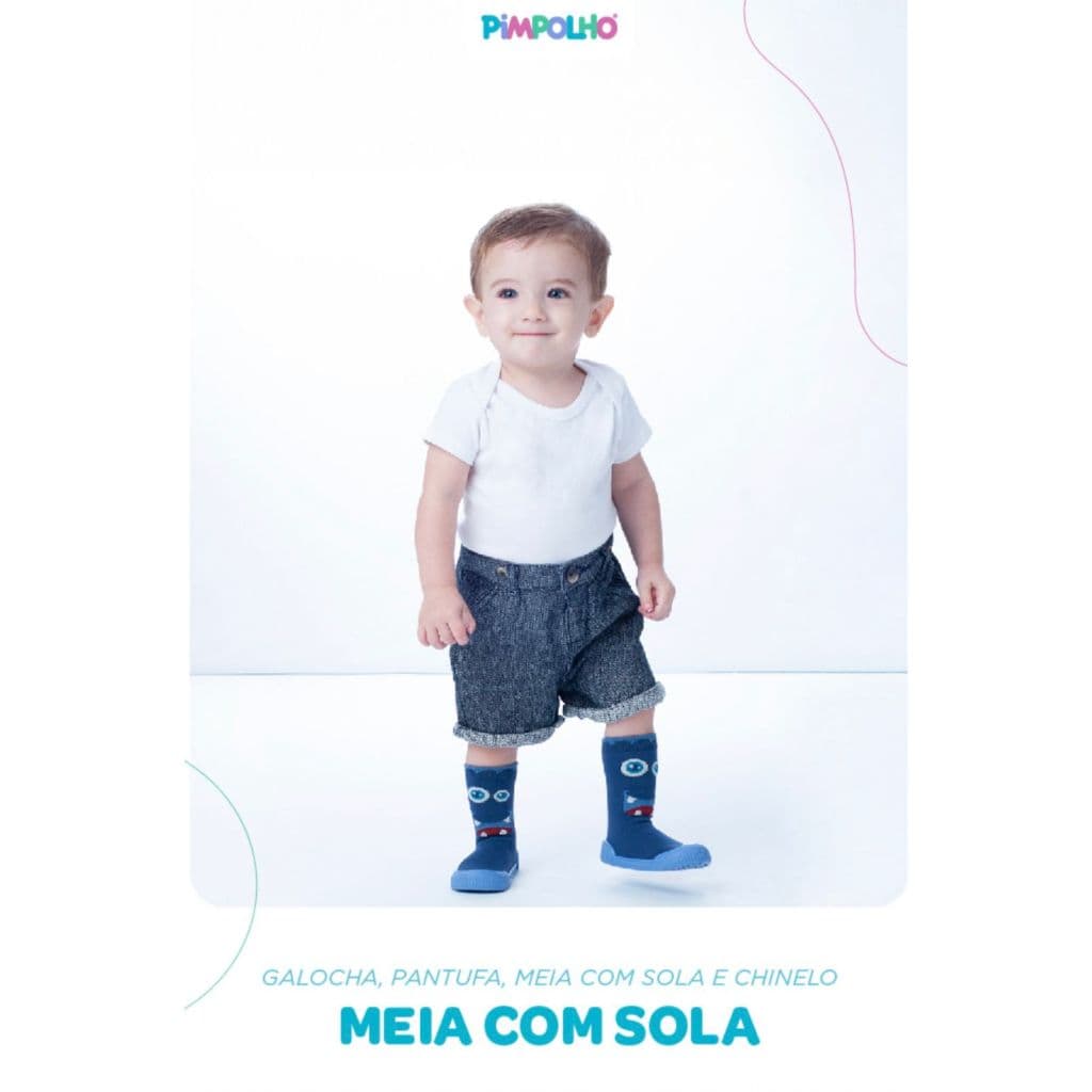 Meia Infantil com Sola Antiderrapante para Maior Segurança