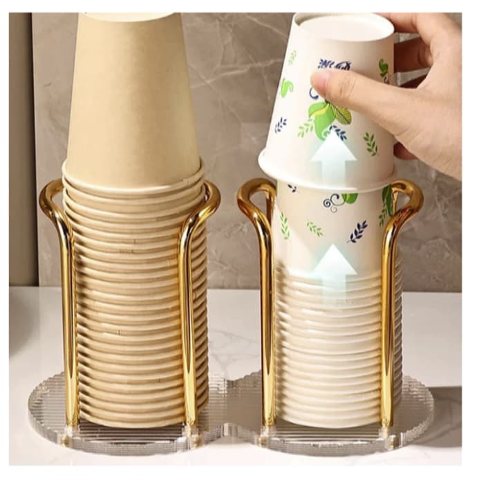 Suporte Metálico Para Copos Acrílico Descartável chá De Água Prateleira Com Canecas De Pau Mais Longo Organizador Do