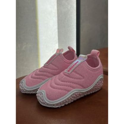 Tênis Infantil Sapatilha Emborrachada Novopé SlipOn Rosa com Glitter Confortável Leve Antiderrapante