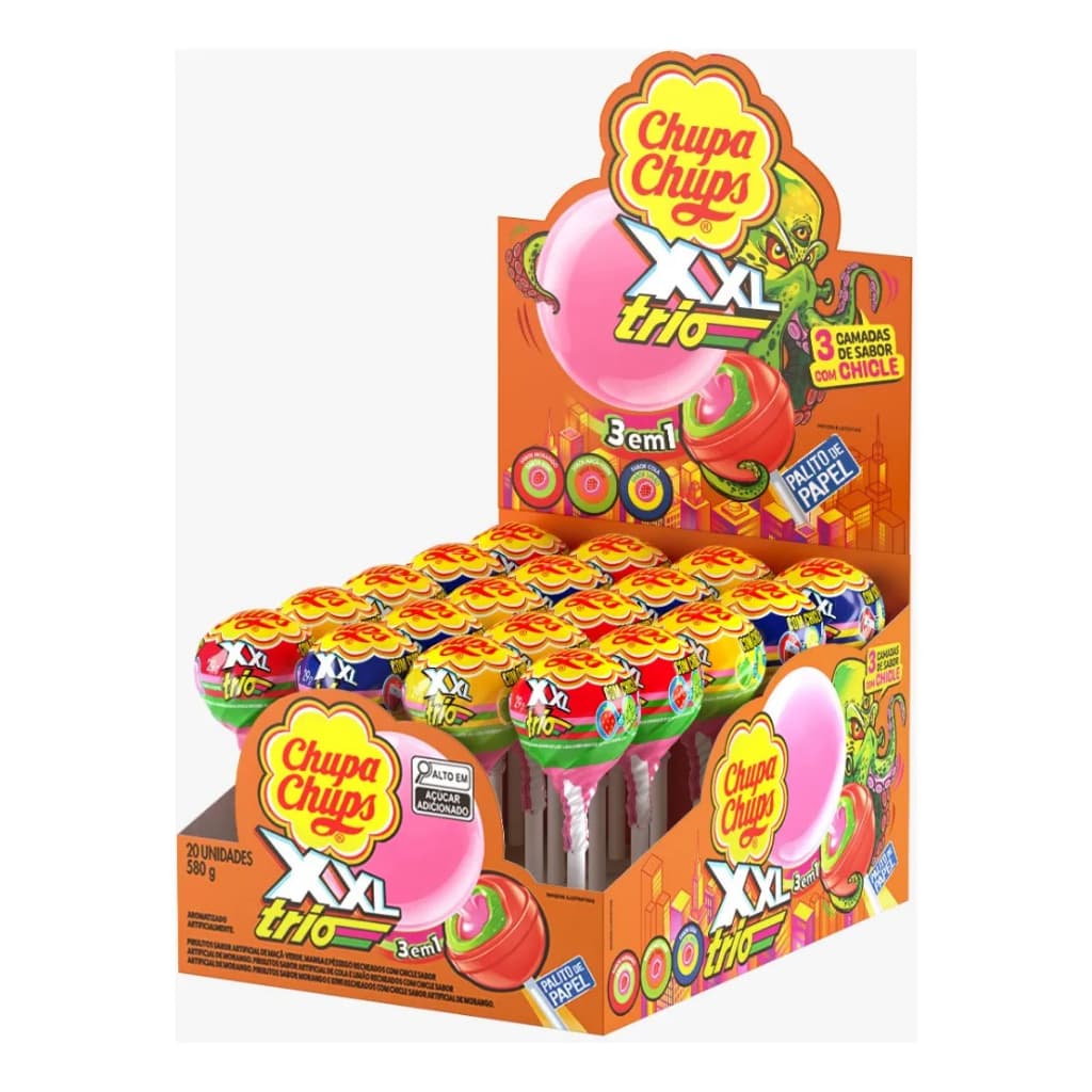 Pirulito Chupa Chups Xxl Trio Sortido C/ 20 Unidades De 29g