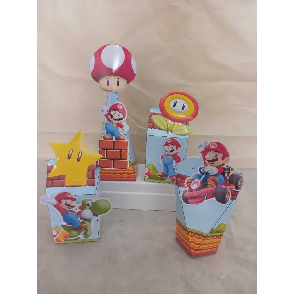 Kit Festa PEGUE E MONTE SUPER MÁRIO | Caixinhas Personalizadas | Lembrancinha Infantil