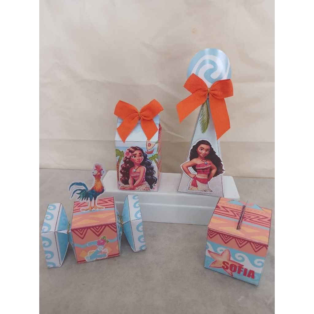 Kit Festa PEGUE E MONTE MOANA| Caixinhas Personalizadas | Lembrancinha Infantil