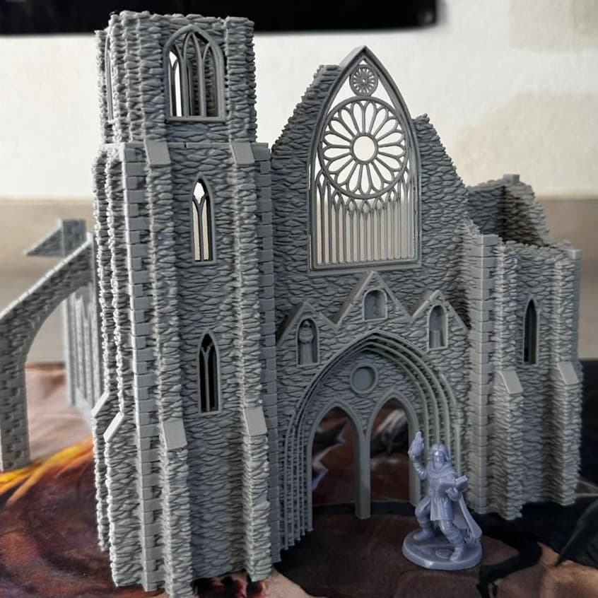 Catedral em Ruínas RPG Dungeons Maquete Diorama Igreja