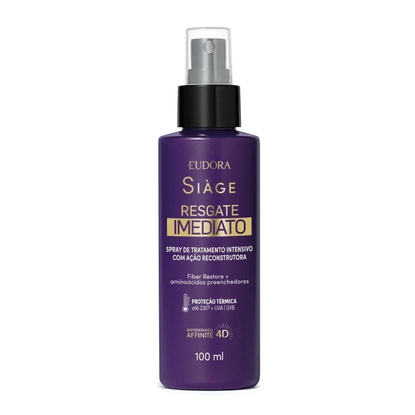 Eudora Leave-In Siàge Resgate Imediato 100ml - Proteção 360°, Menos Quebra, Ultra Maciez