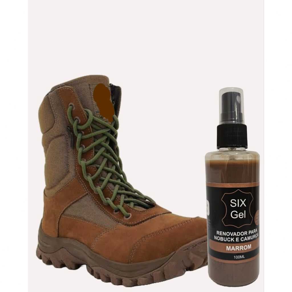 Revitalizador Graxa Liquida Sapato Bota Coturno Nobuck e Camurça Marrom +Brinde Espuma Aplicadora