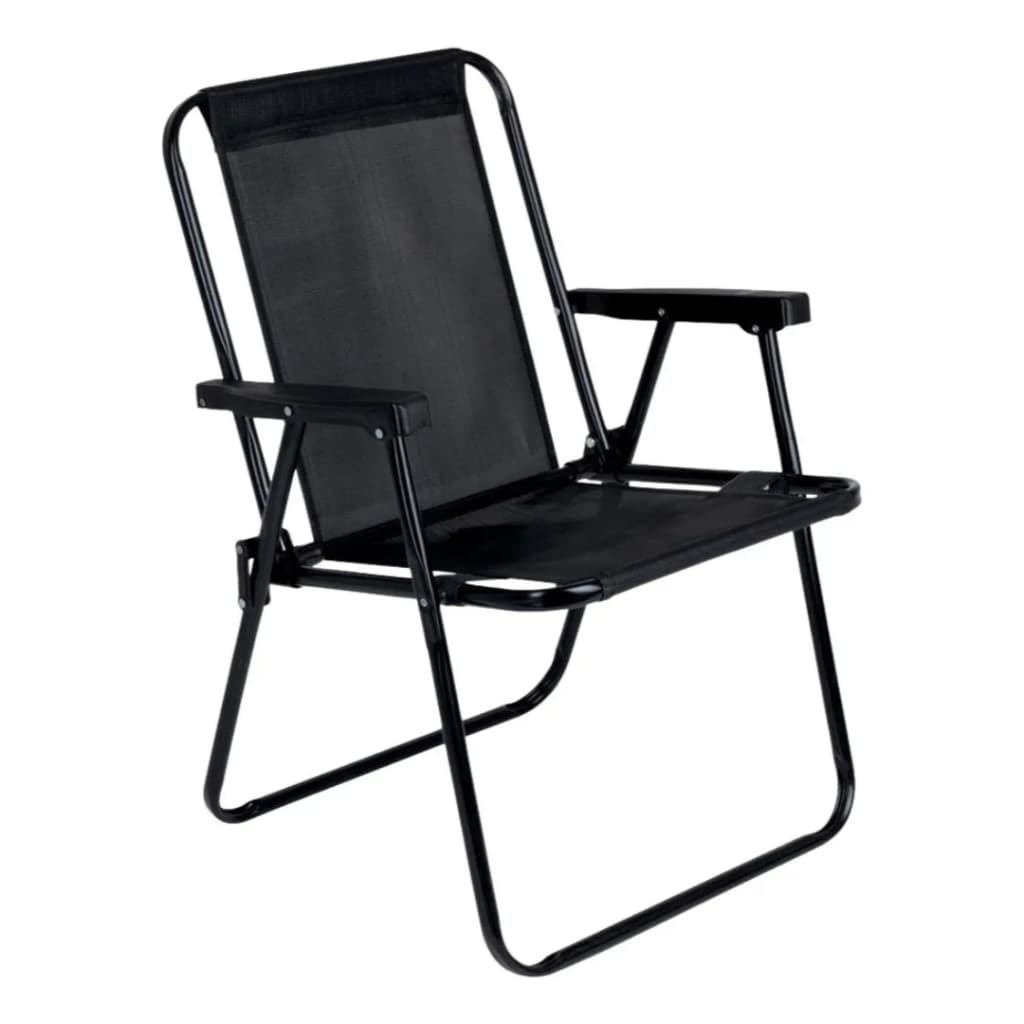 Cadeira de Praia Aço Preto - MOR -  Leve, Fácil de transportar, Dobrável, Ideal para Jardim e camping