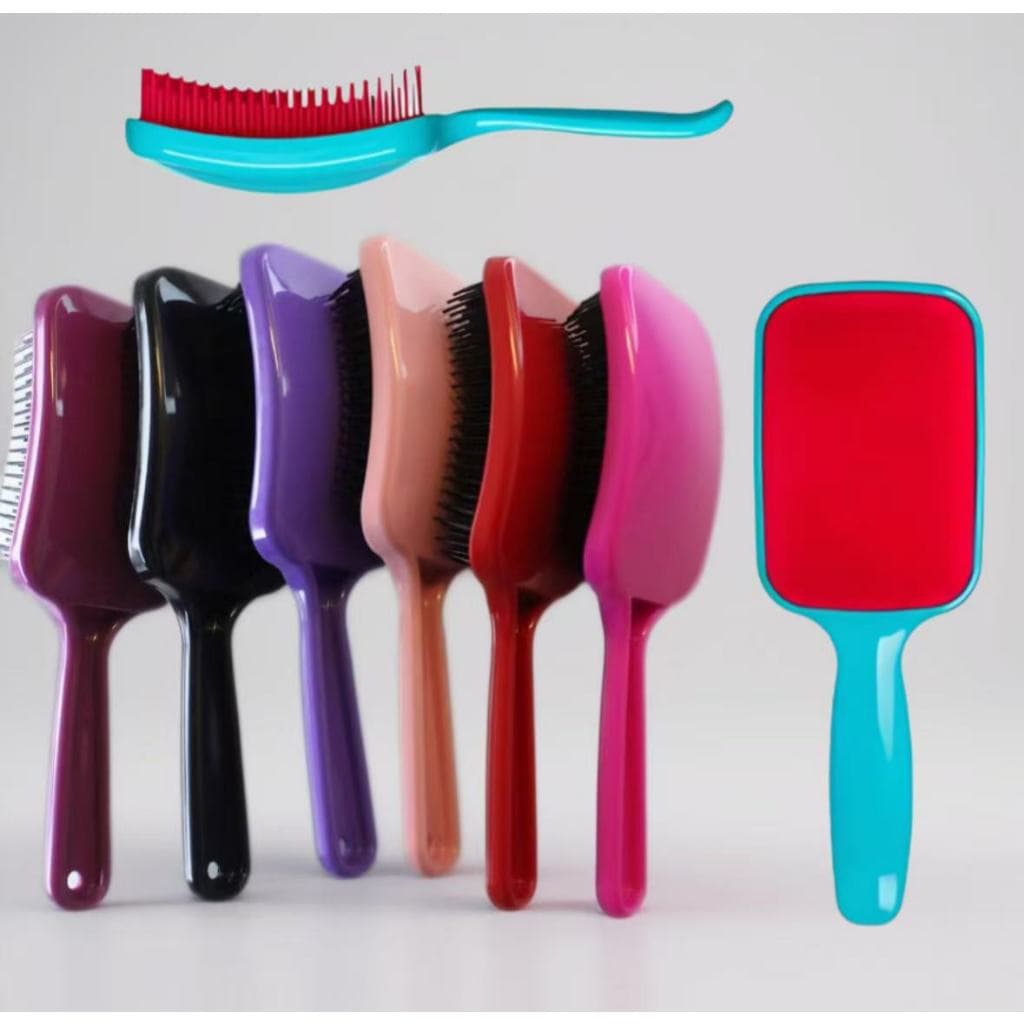Escova de Cabelo Raquete Pentear e Desembaraçar Almofadada Quadrada Tamanho M