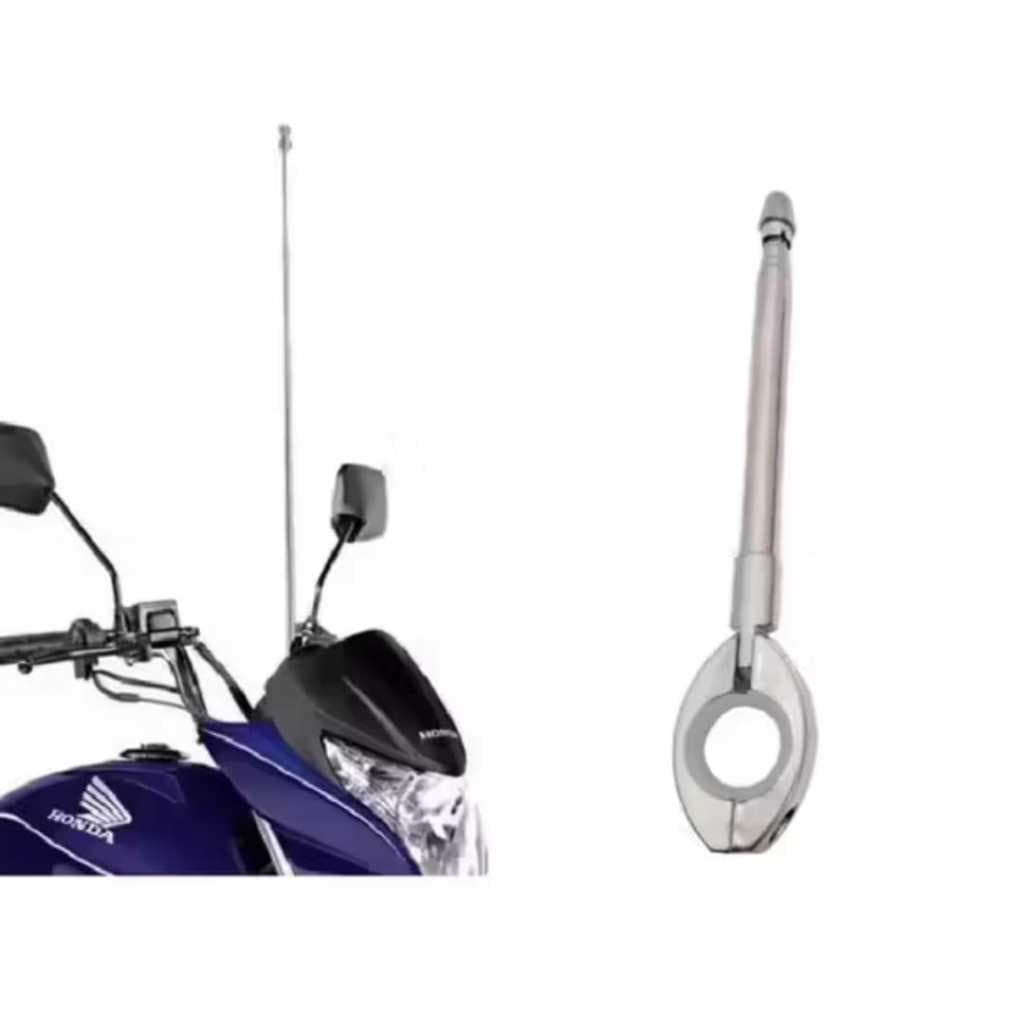 Antena Corta Pipa Moto Retrátil Anti Cerol Aço Inox Guidão Antena Corta Linha RTTE