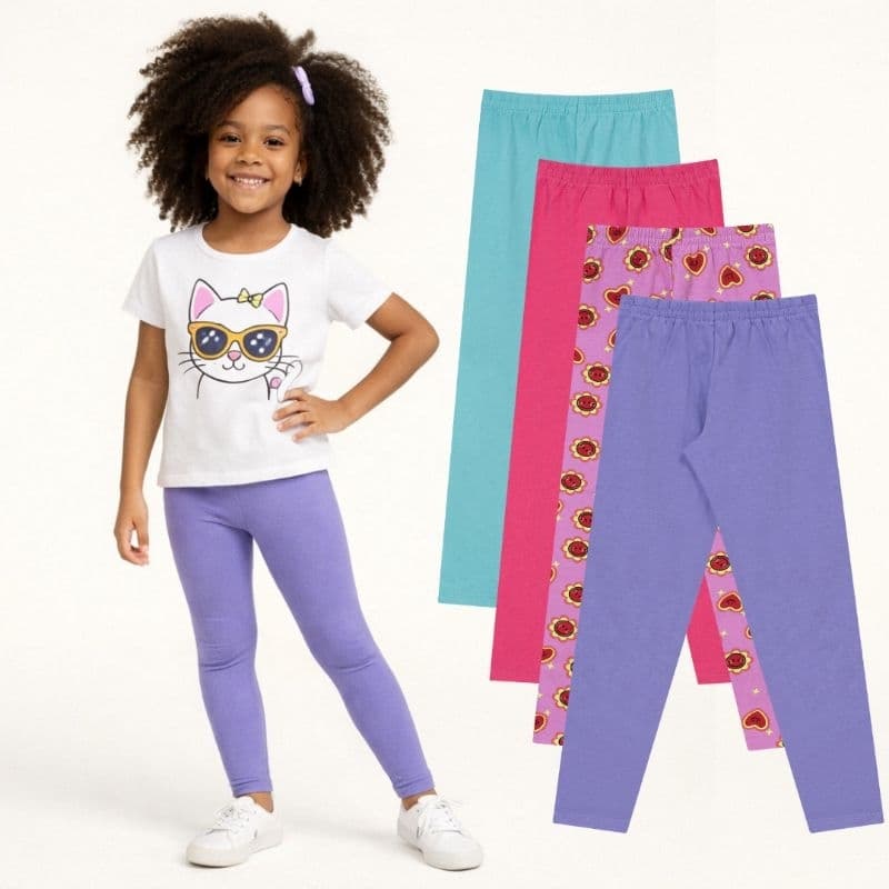 Kit 4 Legging Moda Infantil Menina Lote 4 Unidades Presente