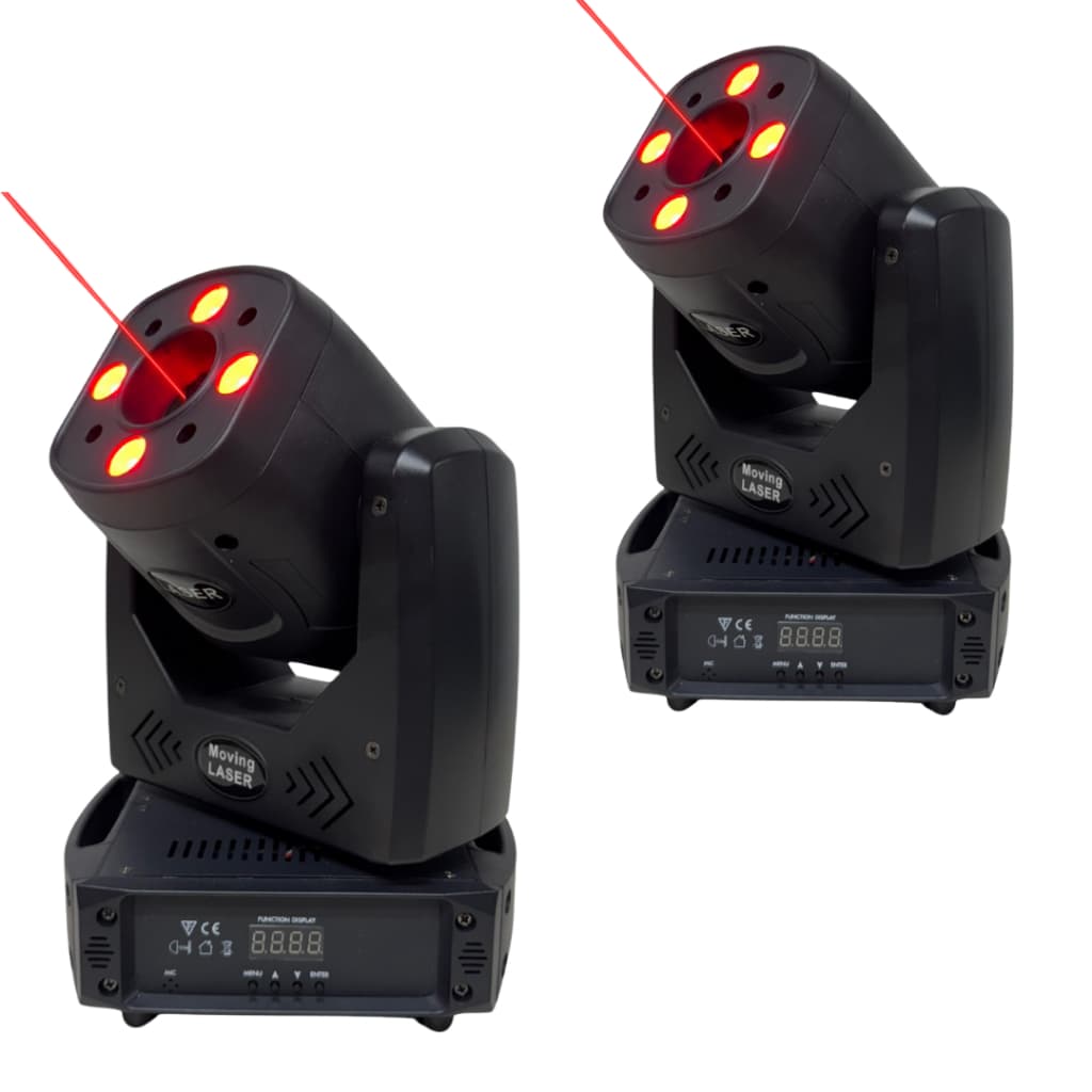 Kit 2 x Beam Moving Head Laser 2W RGB + 4 Leds 3W RGBW